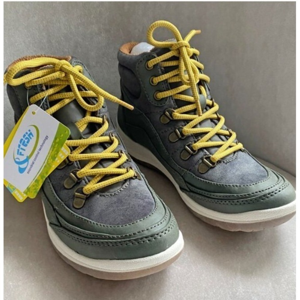 Bear Trap Green Gray Ankle Hiking , climbing, hunting Boots Lace Up Padded
